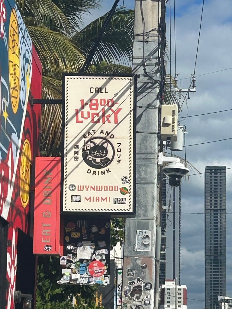1-800-Lucky restaurant sign in Wynwood, Miami
